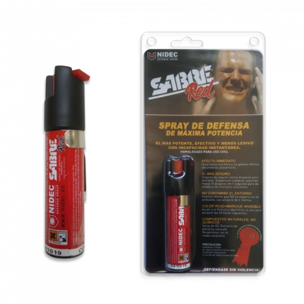 Spray de defensa personal Unidec Sabre Red Homologado
