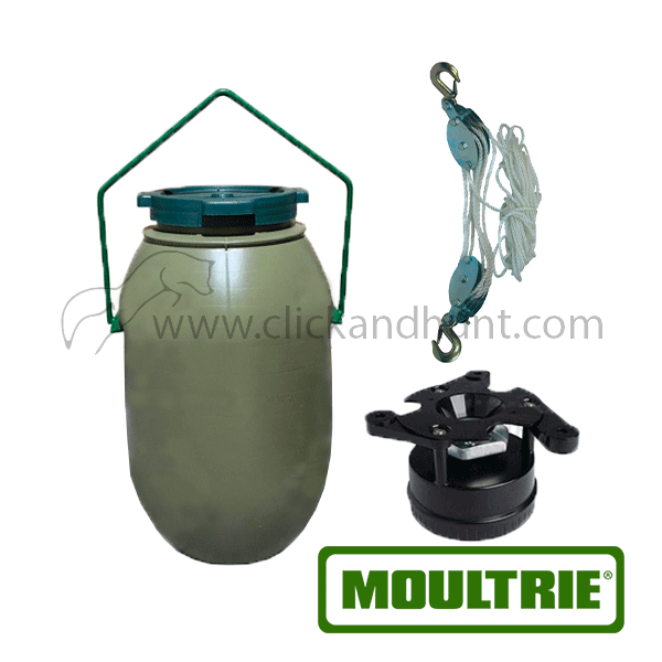 Pack Completo Dispensador Automático Moultrie All in one con Bidón 60 litros 