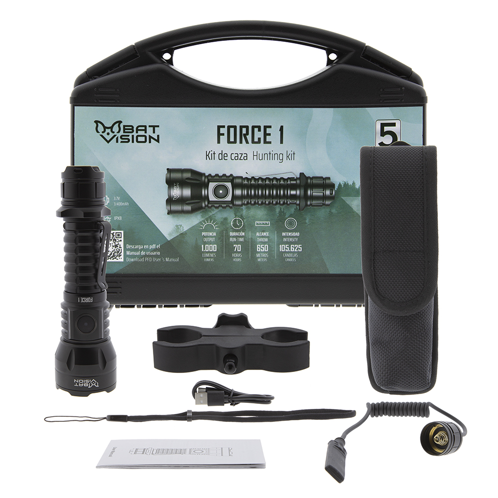 B-Vision Force One con Kit de Caza - Linterna de Caza