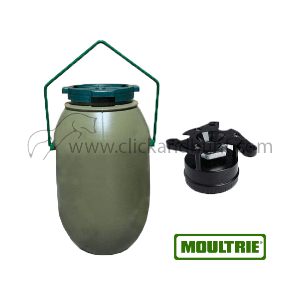 [CH973] Dispensador Automático Moultrie All in one con Bidón 60 litros y asa de forja