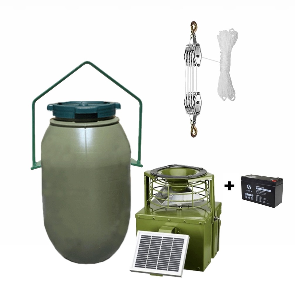 Comedero de Caza - Dispensador Metálico HU22L con Bidón 60L