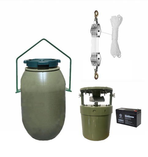 Comedero de Caza - Dispensador Metálico HU23 con Bidón 60L 